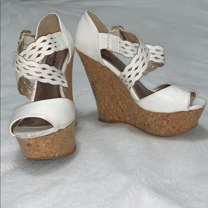 White Cork Wedges Charlotte Russe Size 6/7